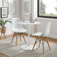 Lippa 28" Round Artificial Marble Dining Table, White
