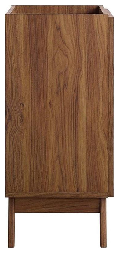 Modway Soma 18" Adjustable Shelf Wood Bathroom Vanity Cabinet in Walnut