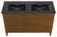 Cascade 48" Brown Oak, Bathroom Vanity With Black, 3-Hole Sink Top
