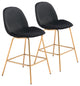 Siena Counter Chair, Set of 2 Black & Gold