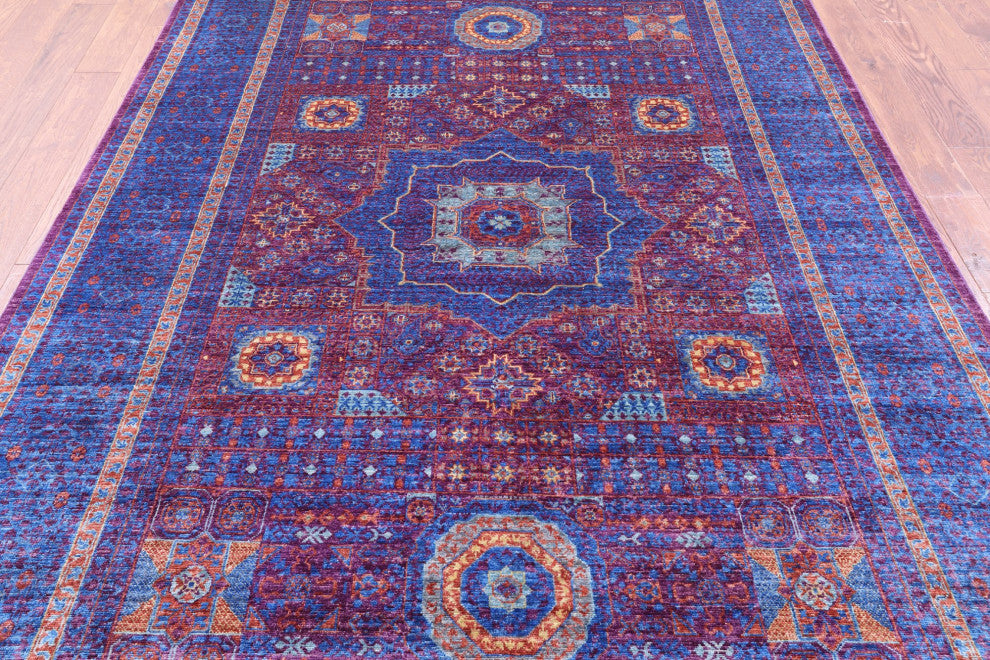 Mamluk Geometric Hand-Knotted Wool Rug 6' 6" X 10' 1" - Q12236