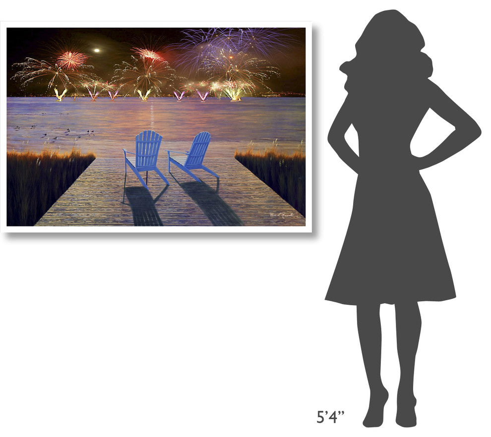 "Fireworks Over Idle Hour" Digital Paper Print by Diane Romanello, 50"x34"