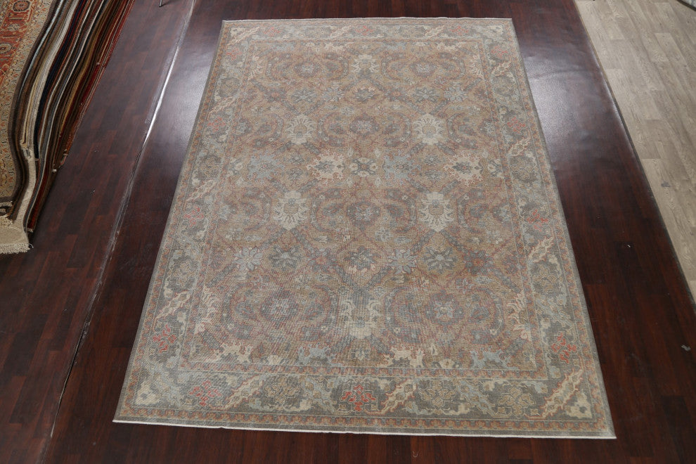 Silver Washed Traditional Turkish Ziegler Area Rug Wool Carpet 9x12