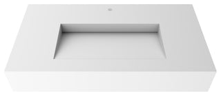 CastelloUSA Pyramid Solid Surface Bathroom Vanity Top, White, 36", Standard