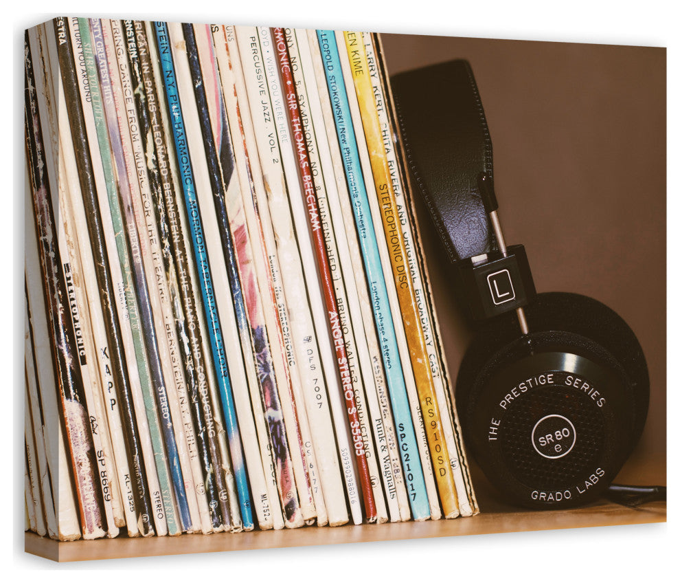 Vintage Vinyls 16x20 Canvas Wall Art