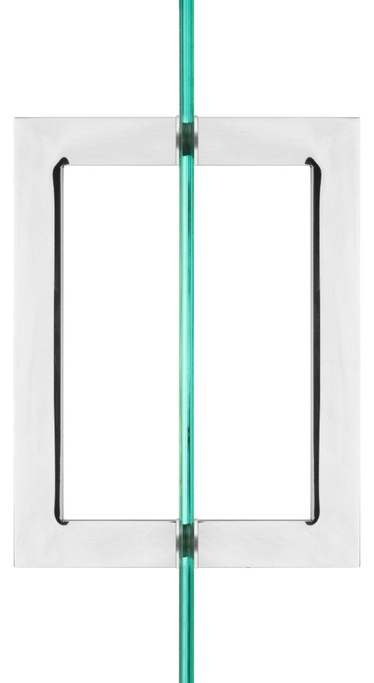 8" Back to Back Square Pull, Chrome Finish