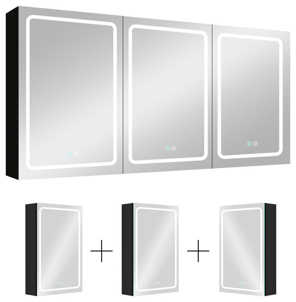 60" W x 30" H Aluminum Surface Mount Medicine Cabinet, Shelves