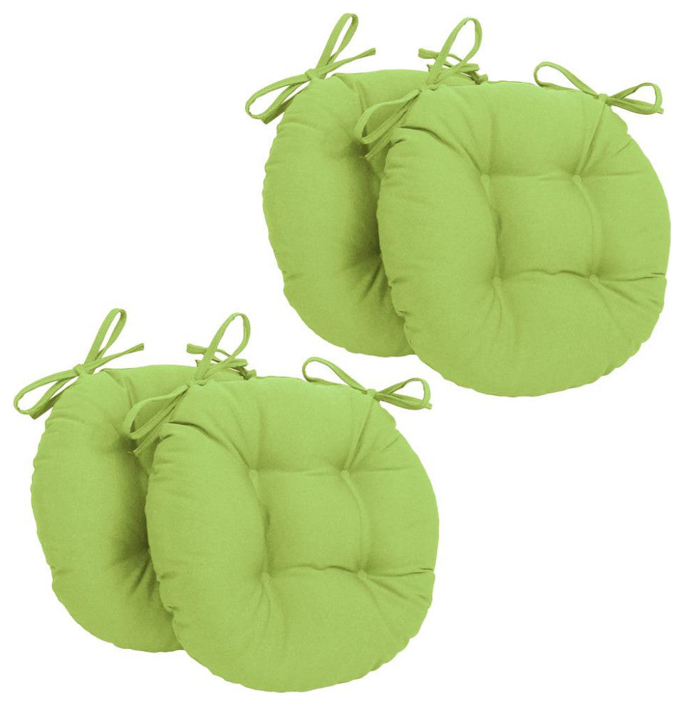 16-inch Solid Twill Round Tufted Chair Cushions (Set of 4)