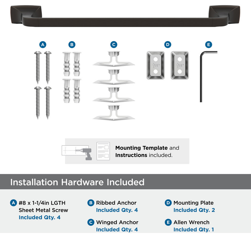 Amerock Highland Ridge Transitional Towel Bar, Oil Rubbed Bronze, 18" Center-to-