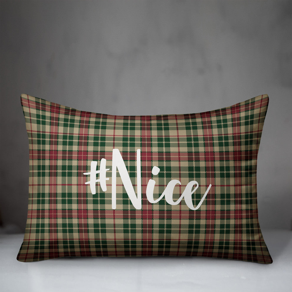#Nice, Tartan Plaid 14x20 Lumbar Pillow