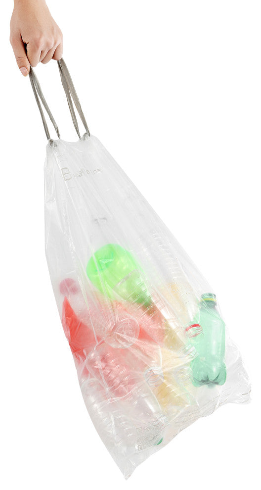 happimess Drawstring Trash Can Liner,, 60-Count, 3-Packs of 20 Liners, Clear, 5.3 Gallons