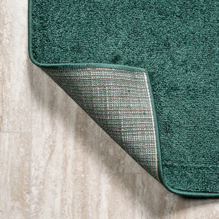Haze Solid Low-Pile Runner Rug, Emerald, 2'x8'