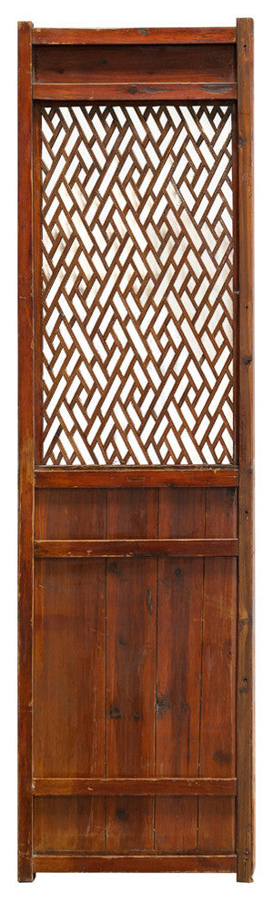 Chinese Antique Door Panel with Cross Lattice Pattern