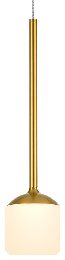 Capri 5" ETL Certified Integrated LED Height Adjustable Pendant, Antique Brass