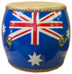 Handmade Small Round Low Flag Graphic Drum Shape Table Hcs7414