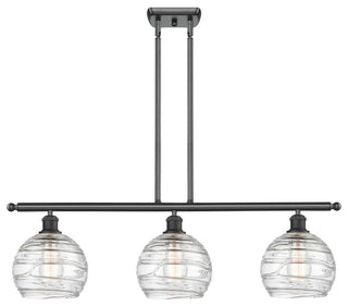 Deco Swirl 3-Light Island-Light, Matte Black, Clear