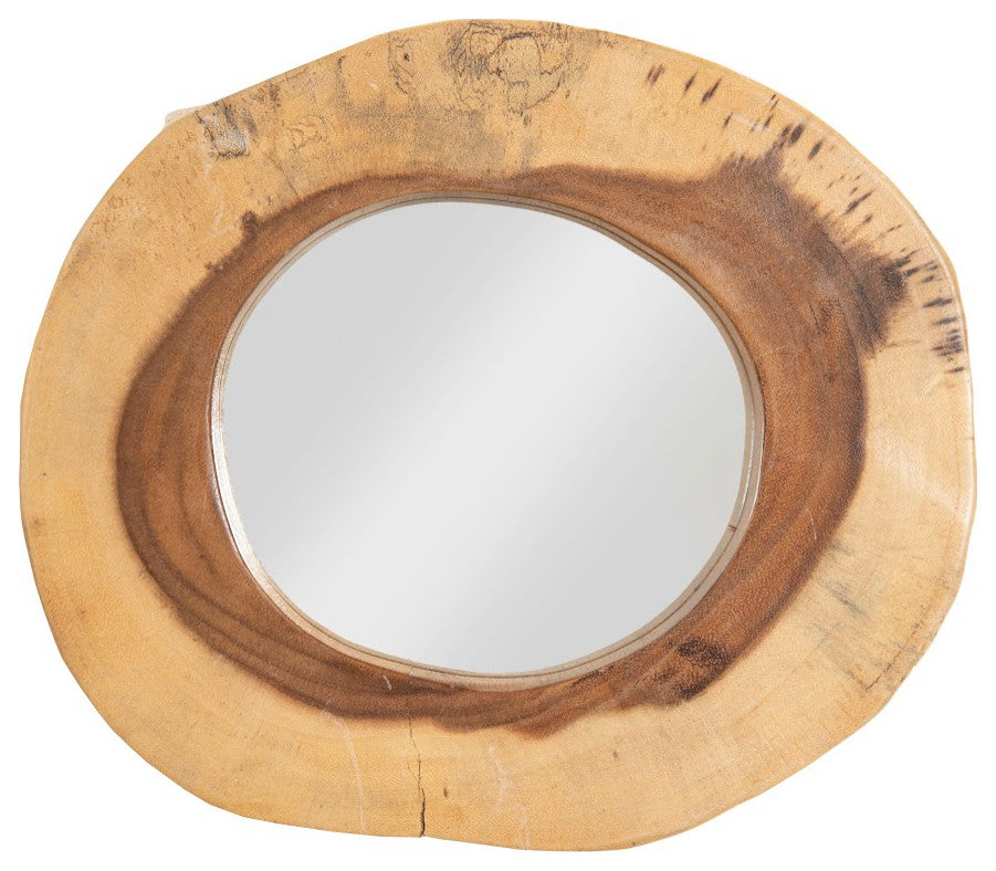 Chamcha Wood Slice Mirror, Small