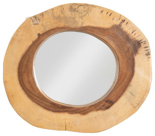 Chamcha Wood Slice Mirror, Small