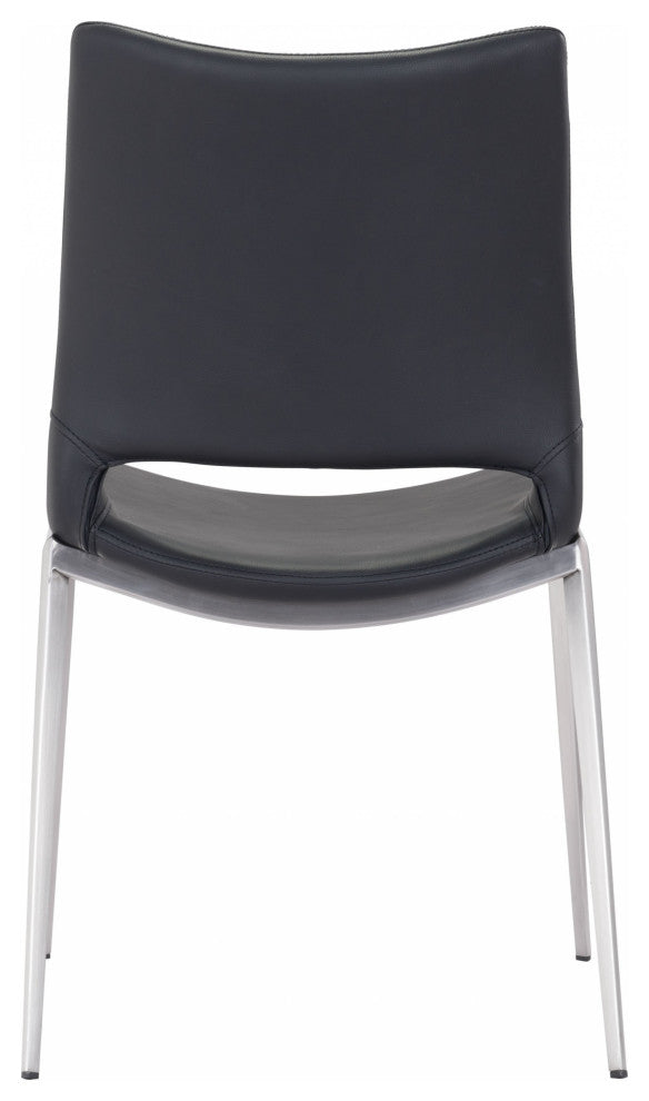 Cradle White Faux Leather Side or Dining Chairs Set of 2