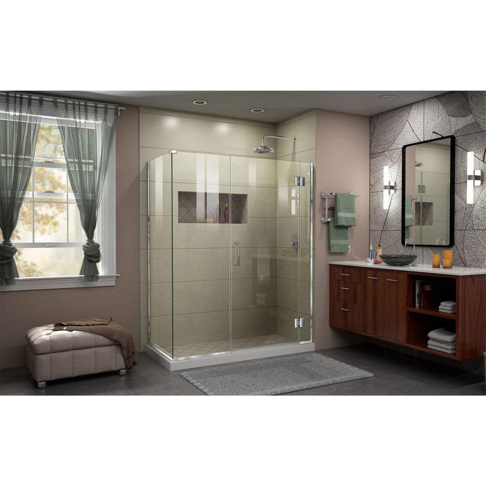 Unidoor-x 48"x30.38" Shower Enclosure, Chrome