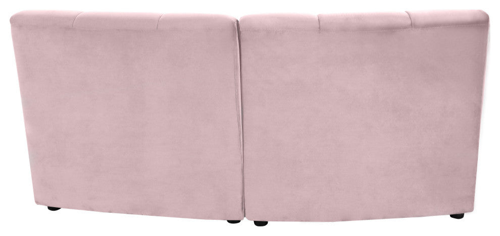 Limitless Velvet Upholstered 2-Piece Modular Sectional, Pink
