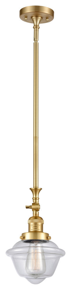 Small Oxford 1 Light Mini Pendant, Satin Gold, Clear