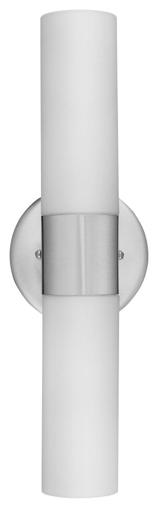 2 Light Vertical or Horizontial Vanity Light or Sconce in Satin Nickel