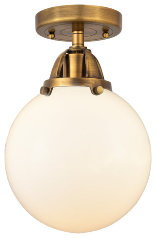 Beacon Semi-Flush Mount, Brushed Brass, Matte White, Matte White