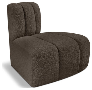 Arc Upholstered Modular Component, Brown, 1-Piece: Reverse Corner, Boucle Fabric