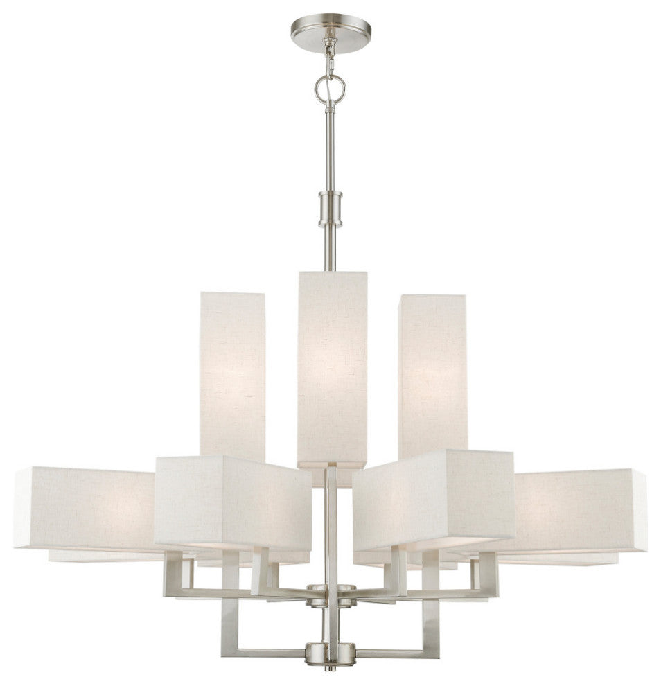 Rubix 12 Light Brushed Nickel Extra Large Foyer Chandelier