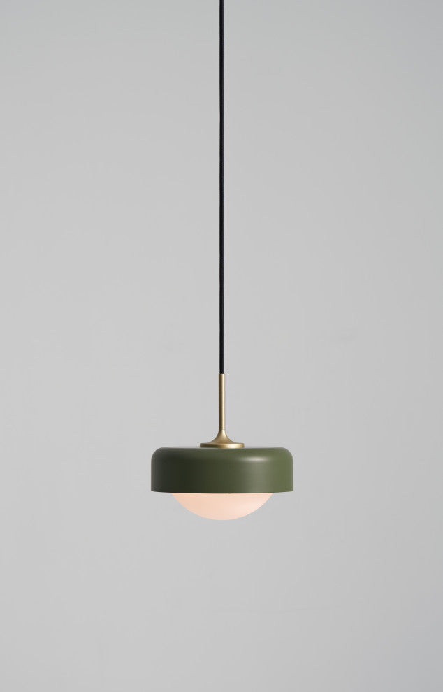 Pensee Pendant, Olive Green/Gold