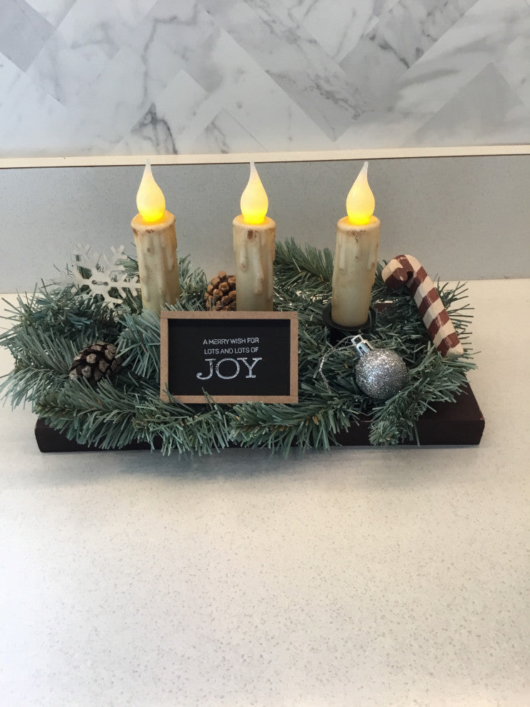 Christmas Triple Candle Display