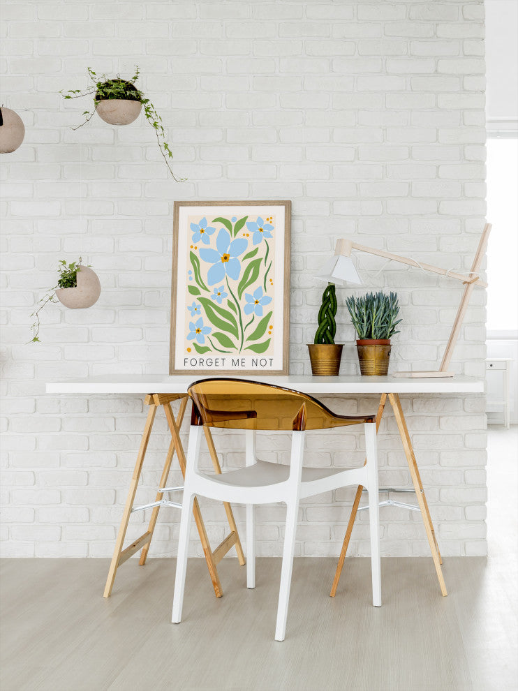 "Pretty Blue Flowers" Framed Painting Print, 8x12