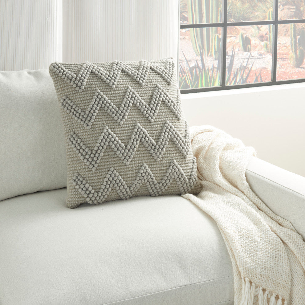 Mina Victory DC173 Throw Pillow, Light Grey, 20" x 20"