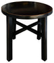 Asian Black Lacquer Round Top Cross 4 Legs Center Side Table Stand Hcs7624