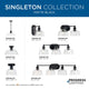 Singleton 2-Light 17" Matte Black Farmhouse Vanity Light With Clear Glass Shades