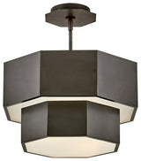Hinkley Facet Convertible Chandelier, Black Oxide, 16.5"