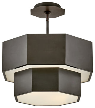 Hinkley Facet Convertible Chandelier, Black Oxide, 16.5"