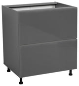 30 Base Cabinet-Double Door-Two Drawer-with Grey Gloss door