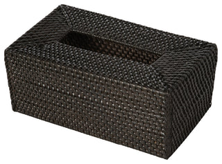 Loma Rectangular Rattan Tissue Box Cover, Espresso