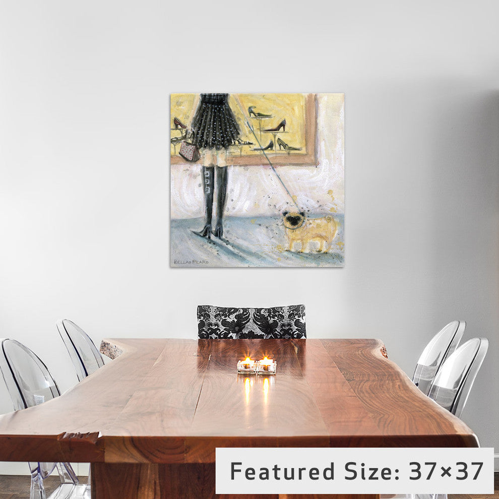 "Dog Day Pug" Canvas Art Print By Bella Pilar, 26x1.5x26