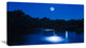 River at Night with Fog, Landscape Canvas Art Print, 32"x16"
