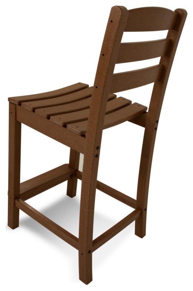 Polywood La Casa Cafe Counter Side Chair, Teak