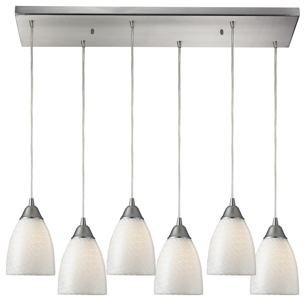 Arco Baleno 6-Light Pendant, Satin Nickel