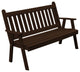 Pine Traditional English Garden Bench, Walnut Stain, 6 Foot
