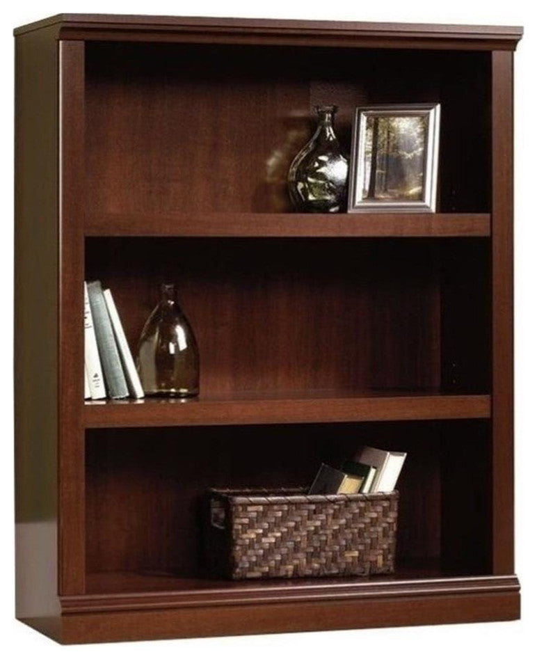 Catania Engineered Wood 3 Shelf Bookcase in Select Cherry Finish