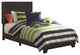 Leatherette Upholstered Bed, Twin Size, Black