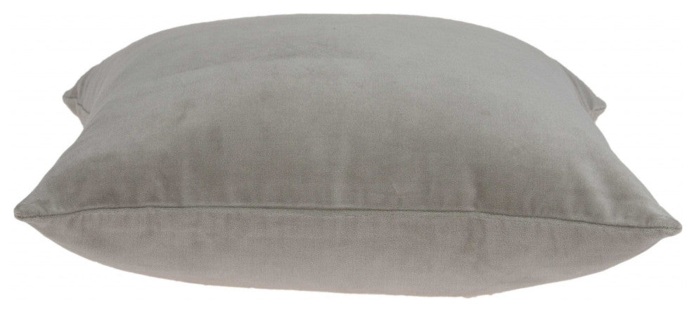 HomeRoots 20" x 0.5" x 20" Transitional Gray Solid Pillow Cover