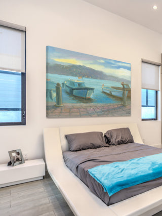 "Morning Dockside" Print on Canvas by Julie Joy