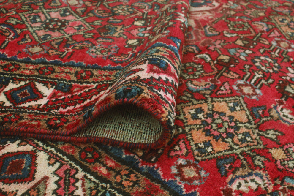 Fine Vintage Distressed Mark Red/Ivory Runner, 3'9x8'10